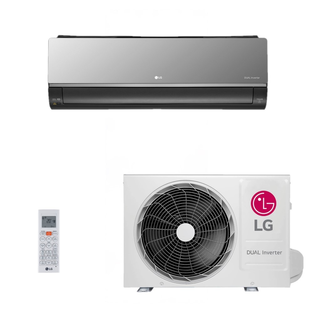 Vista 2 Ar-Condicionado LG AI DUAL Inverter Voice ARTCOOL 12.000 BTUs Frio 220V - S3-Q12JAR1K Preto Preto