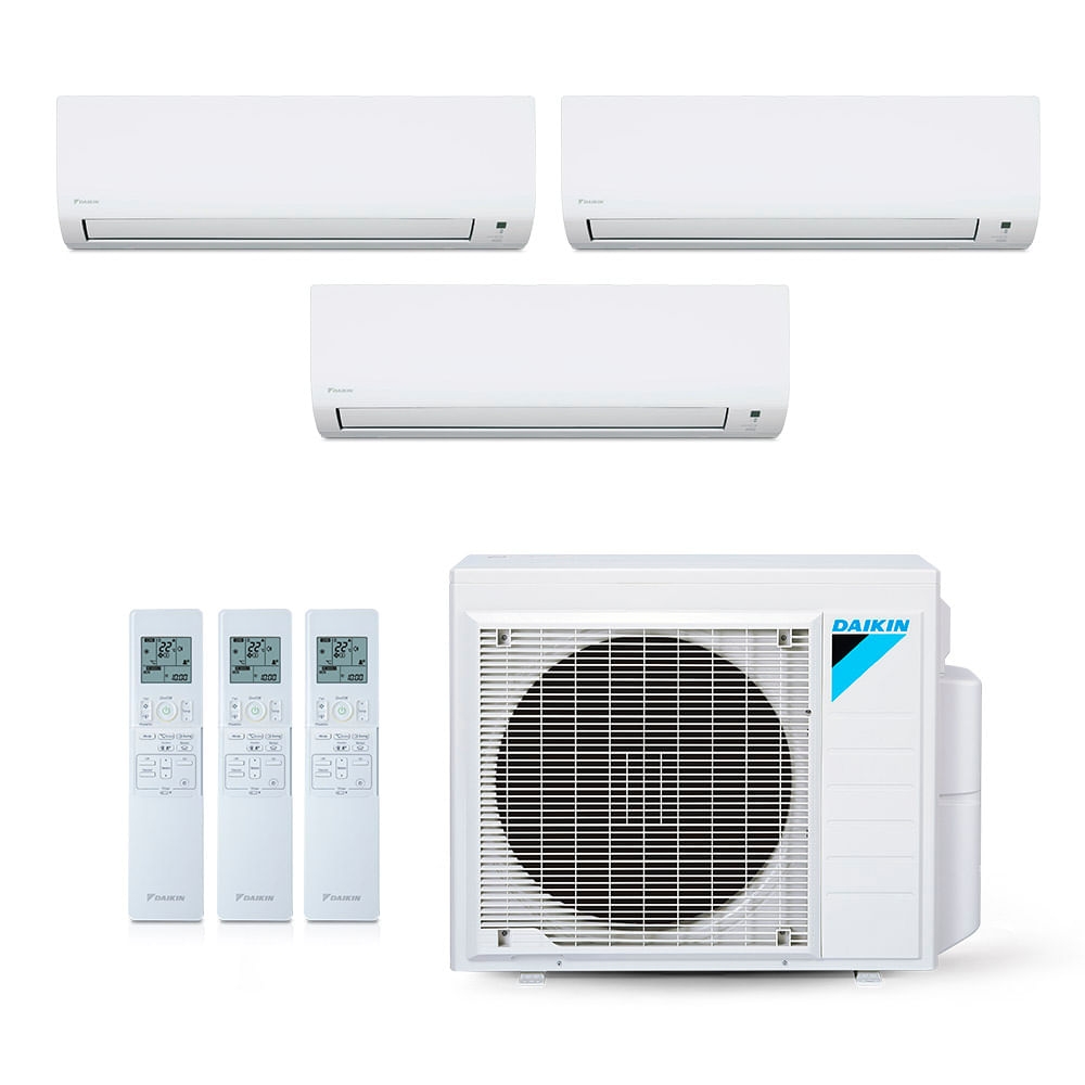 Vista 2 Ar-Condicionado Multi Split Inverter Daikin 18.000 BTUs (2x Evap HW 9.000 + 1x Evap HW 12.000) Quente/Frio 220V Branco Branco