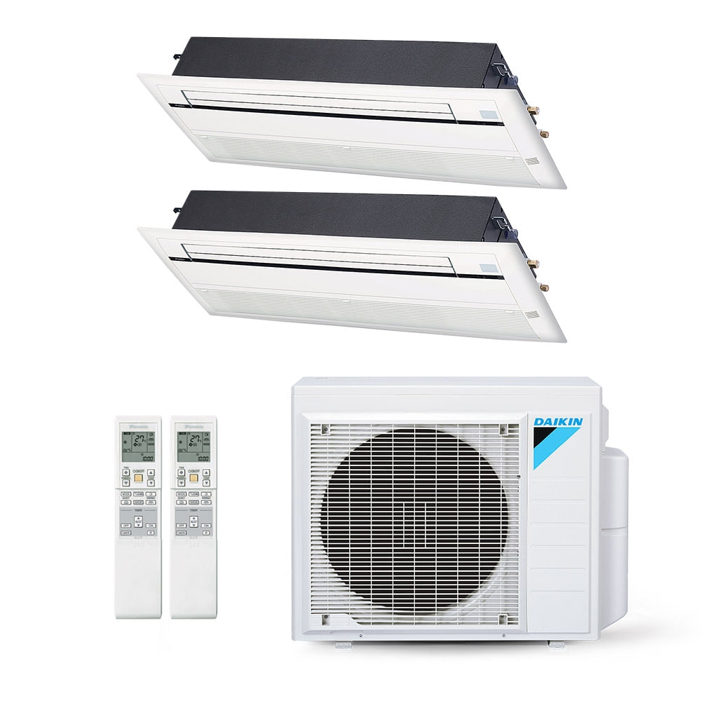 Vista 2 Ar-Condicionado Multi Split Inverter Daikin 24.000 BTUs (2x Evap Cassete 1 Via 12.000) Quente/Frio 220V Branco Branco