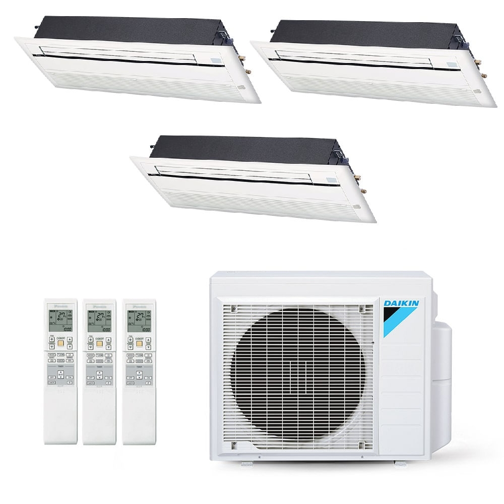 Vista 2 Ar-Condicionado Multi Split Inverter Daikin 24.000 BTUs (3x Evap Cassete 1 Via 9.000) Quente/Frio 220V Branco Branco
