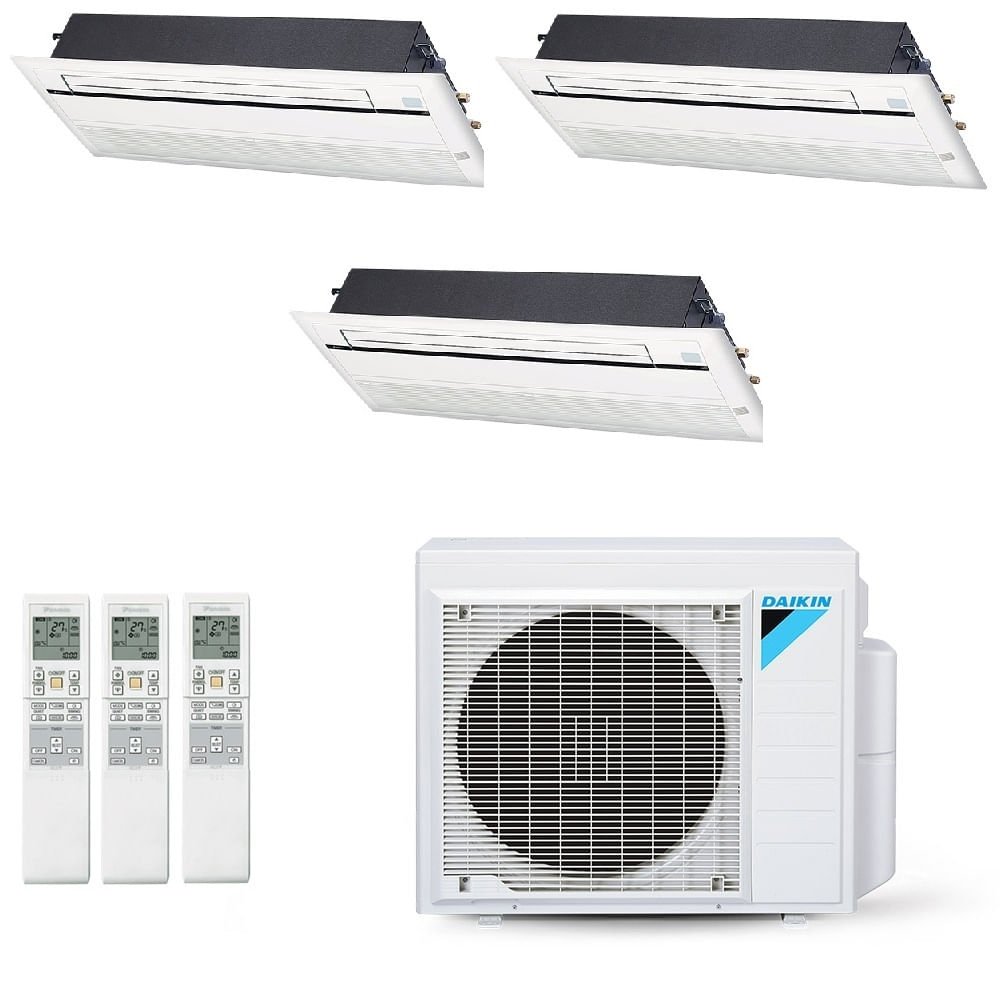 Vista 2 Ar-Condicionado Multi Split Inverter Daikin 28.000 BTUs (2x Evap Cassete 1 Via 12.000 + 1x Evap Cassete 1 Via 18.000) Quente/Frio 220V Branco Branco