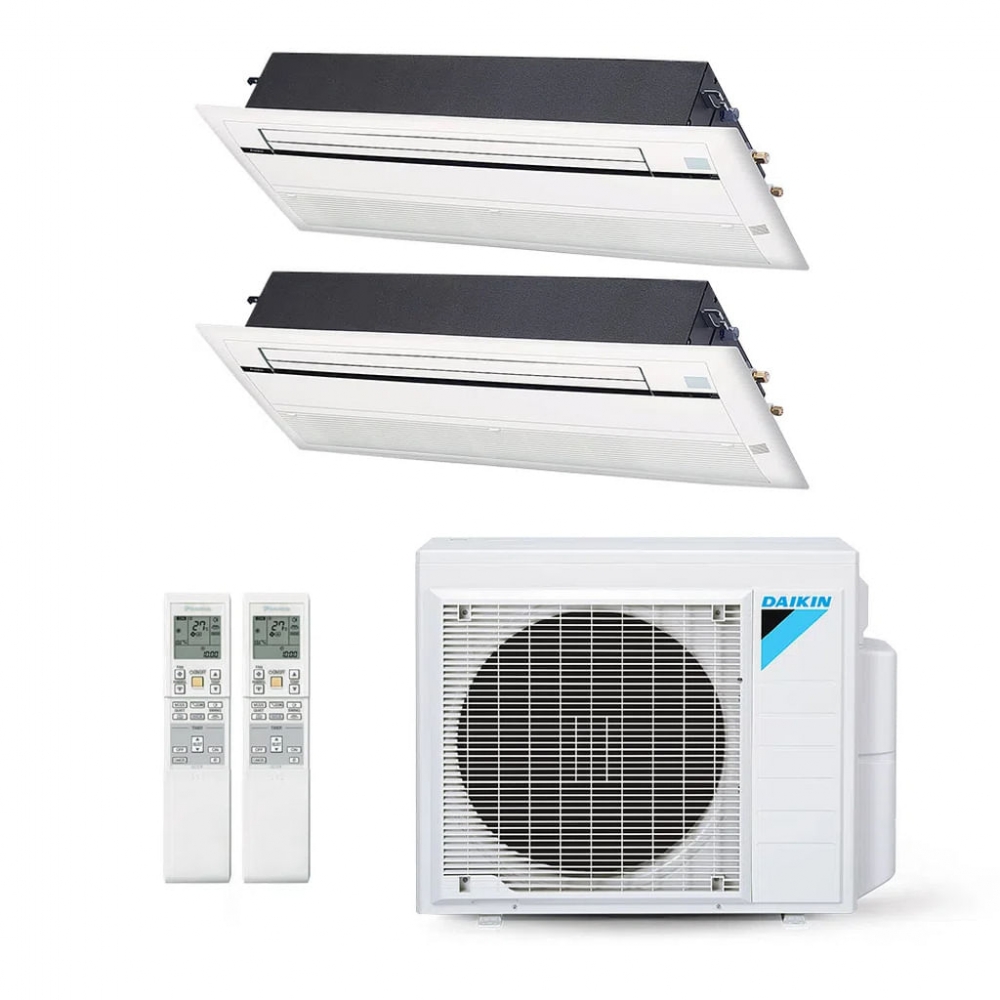 Vista 2 Ar-Condicionado Multi Split Inverter Daikin 34.000 BTUs (2x Evap Cassete 1 Via 18.000) Quente/Frio 220V Branco Branco