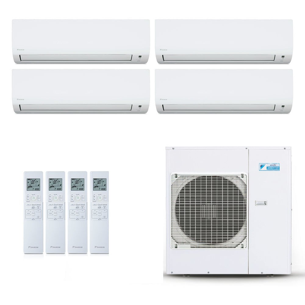 Vista 2 Ar-Condicionado Multi Split Inverter Daikin 38.000 BTUs (3x Evap HW 9.000 + 1x Evap HW 24.000) Quente/Frio 220V Branco Branco