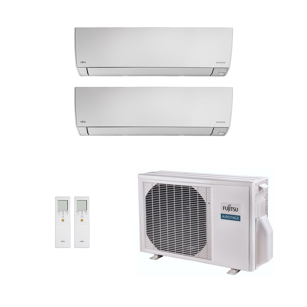 Vista 2 Ar-Condicionado Multi Split Inverter Fujitsu 14.000 (1x Evap HW 7.000 + 1x Evap HW 12.000) Quente/Frio 220V Branco Branco