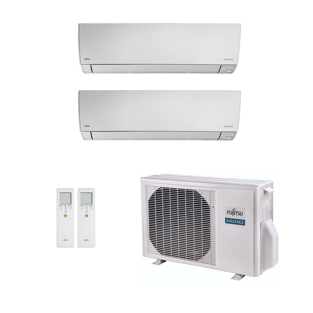 Vista 2 Ar-Condicionado Multi Split Inverter Fujitsu 14.000 BTUs (2x Evap HW 7.000) Quente/Frio 220V Branco Branco