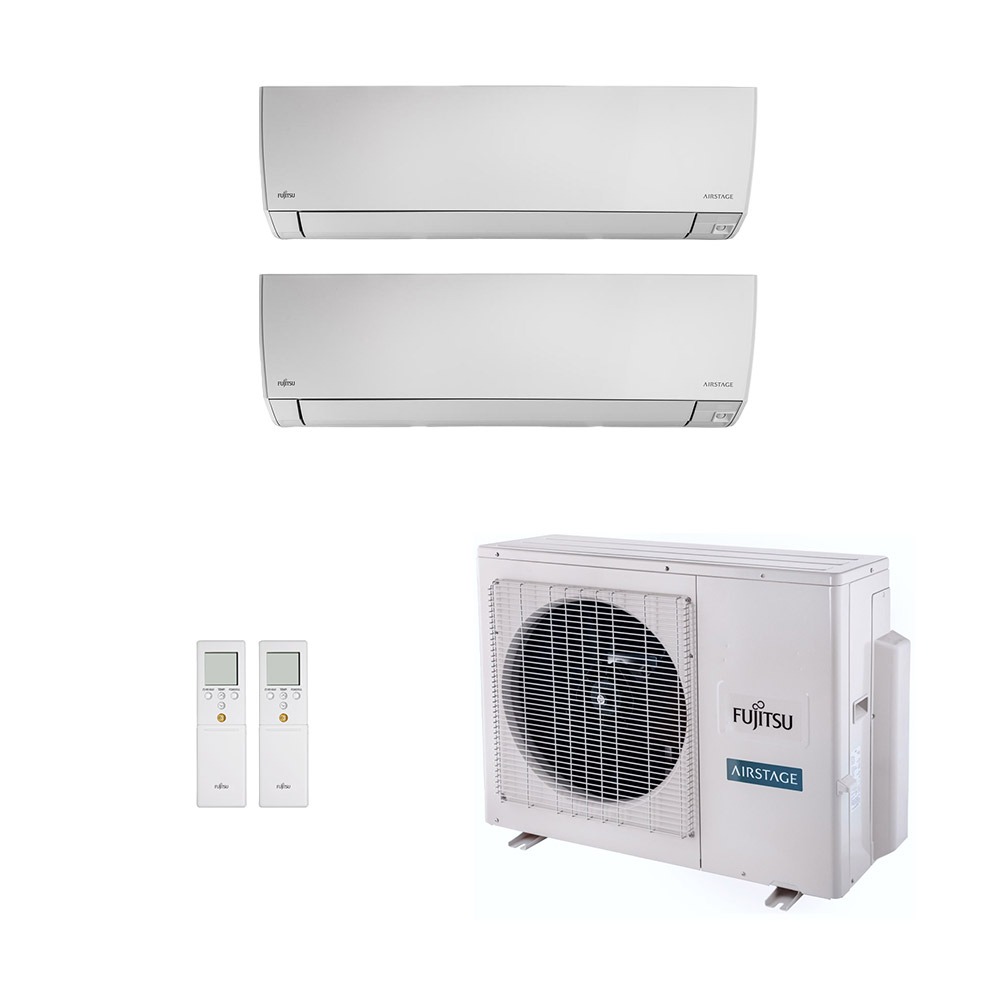 Ar-Condicionado Multi Split Inverter Fujitsu 18.000 (1x Evap HW 9.000 + 1x Evap HW 12.000) Quente/Frio 220V