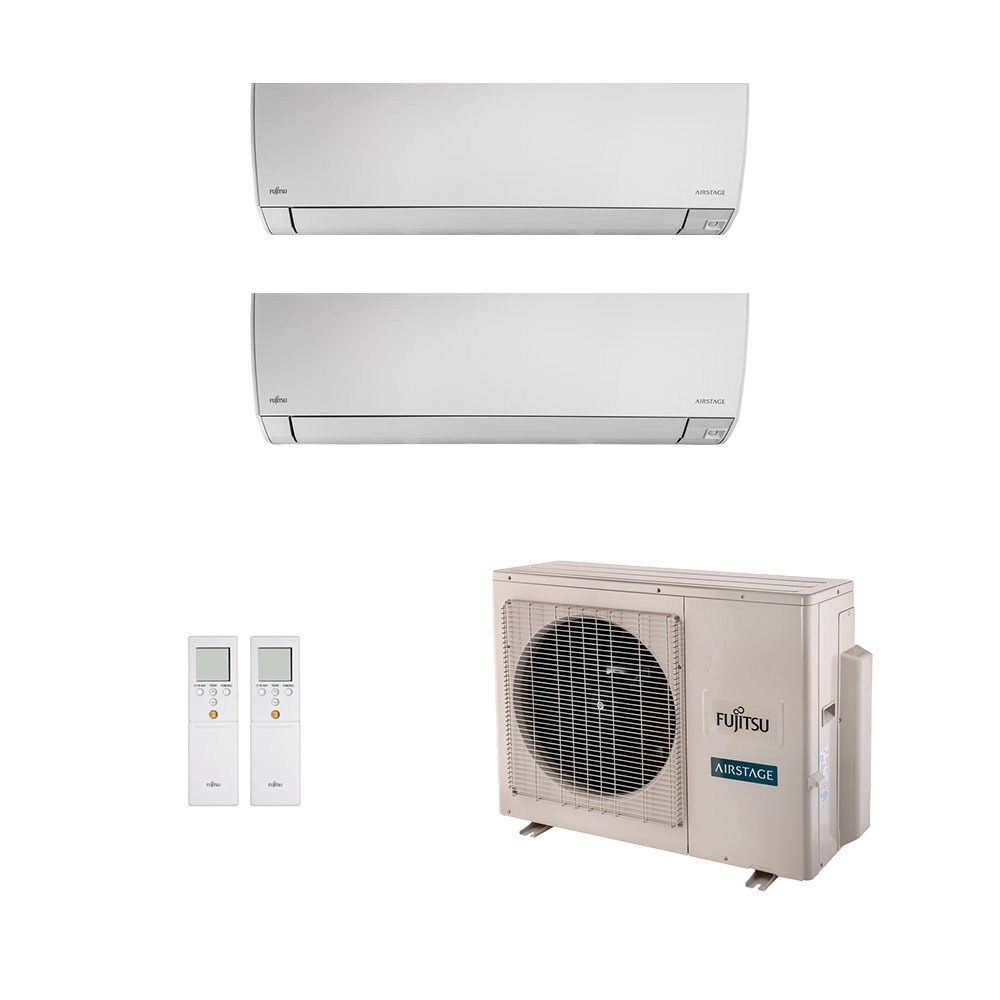 Ar-Condicionado Multi Split Inverter Fujitsu 18.000 (2x Evap HW 9.000) Quente/Frio 220V