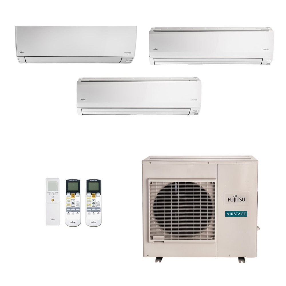 Ar-Condicionado Multi Split Inverter Fujitsu 35.000 (1x Evap HW 12.000 + 2x Evap HW 18.000) Quente/Frio 220V