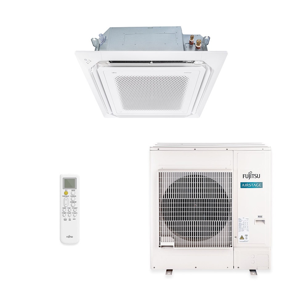 Vista 2 Ar-Condicionado Split Cassete 4 Vias Inverter Fujitsu 45.000 BTUs Quente/Frio R32 220V Monofásico Branco Branco