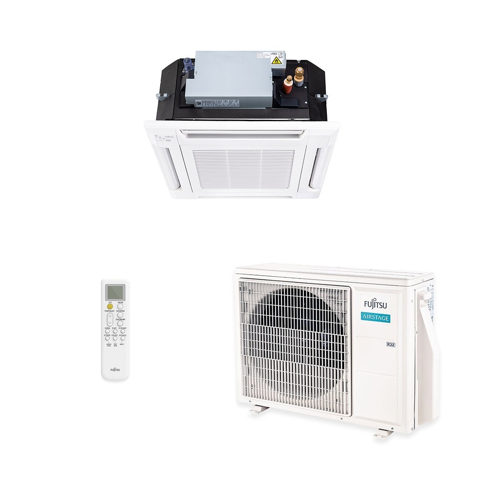 Vista 2 Ar-condicionado Split Cassete 4 Vias Inverter Fujitsu Airstage 18.000 BTUs R-32 Quente/Frio 220V Monofásico Branco Branco