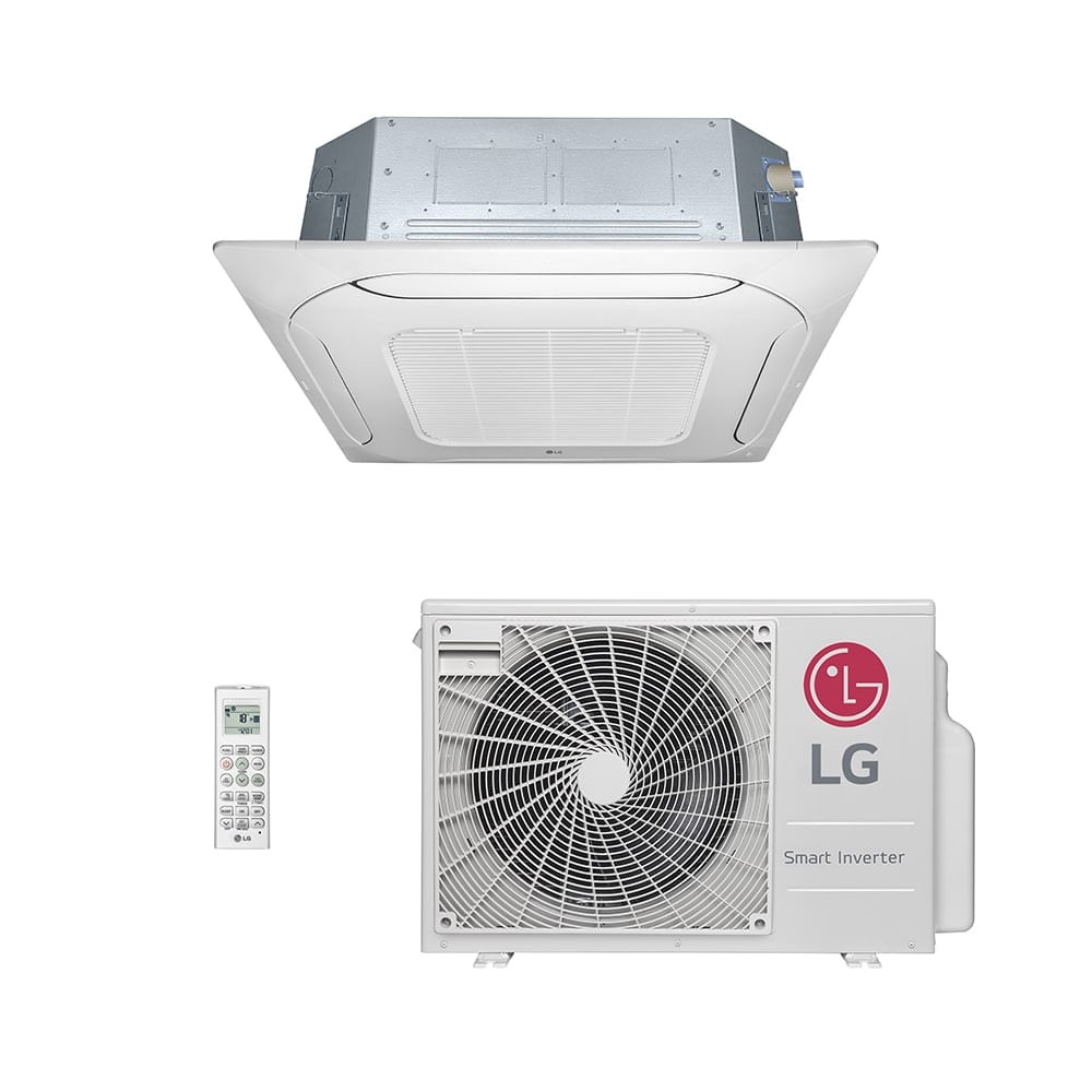 Vista 2 Ar-Condicionado Split Cassete 4 Vias Inverter LG WI-FI Conect 18.000 BTUs Quente/Frio 220V Monofásico Branco Branco
