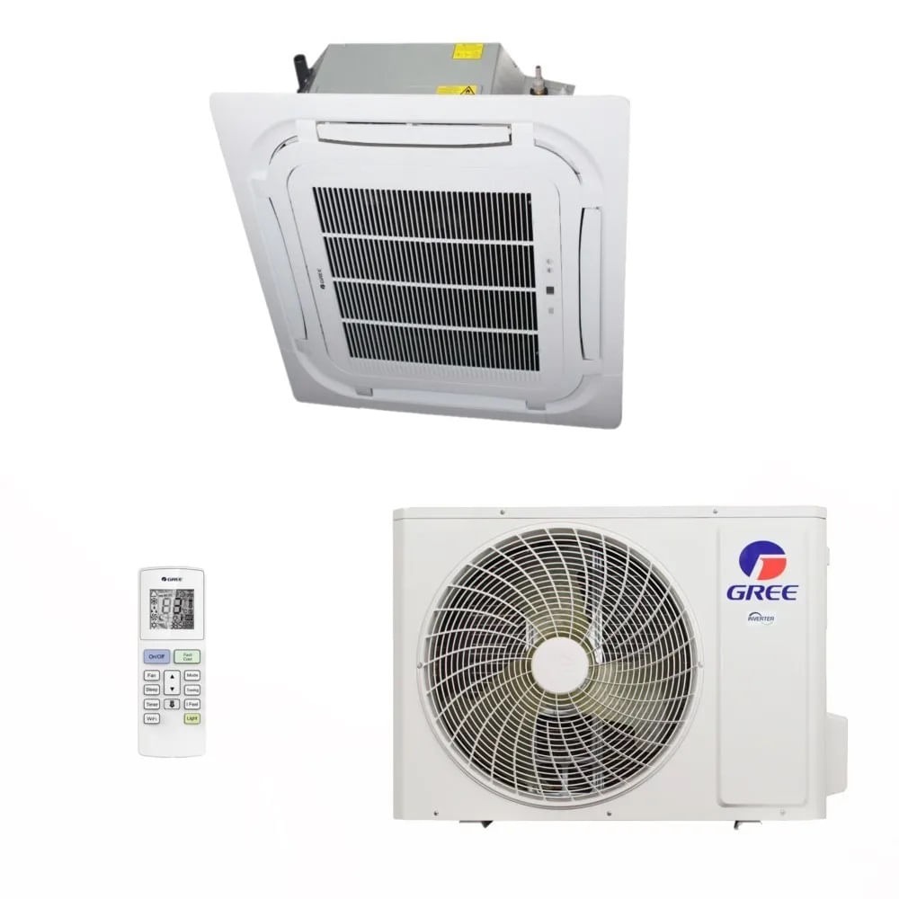 Vista 2 Ar-Condicionado Split Cassete Gree G-Prime Inverter Compact 36.000 BTUs R-32 Só Frio 220V Monofásico Branco Branco