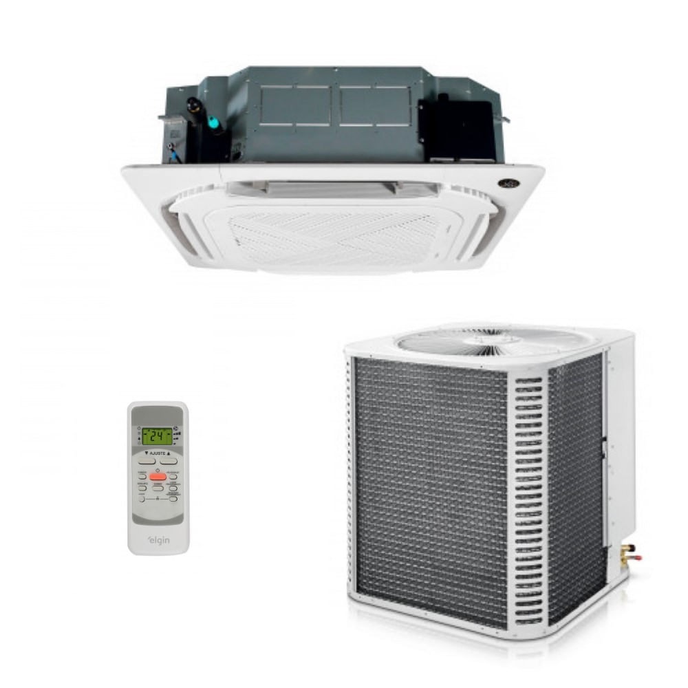 Vista 2 Ar-Condicionado Split Cassete Inverter 4 Vias R-32 Elgin Eco 36.000 BTUs Só Frio 220V Monofásico Branco Branco