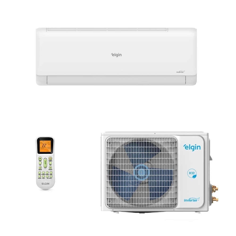 Vista 2 Ar-Condicionado Split HW Elgin Eco Inverter II Wi-Fi 30.000 BTUs R-32 Quente/Frio 220V Branco Branco