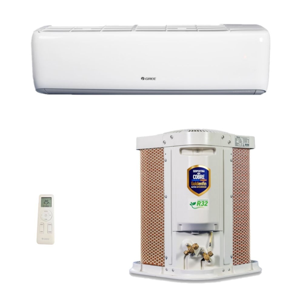 Vista 2 Ar Condicionado Split HW G-Top Auto Inverter Wi-Fi Gree 18.000 BTUs Quente/Frio 220V Branco Branco