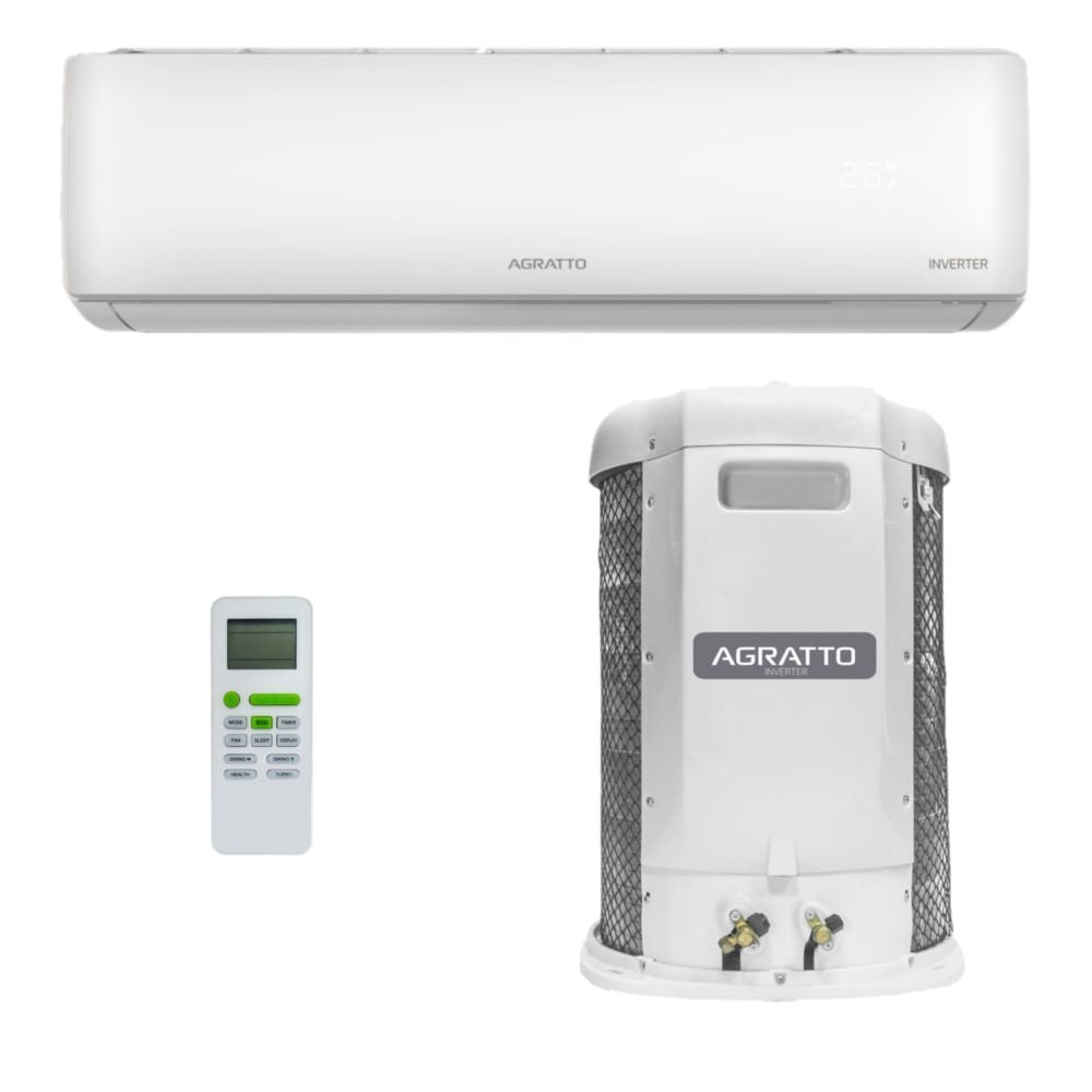 Vista 2 Ar-Condicionado Split HW Inverter Agratto Liv Top 18.000 BTUs R-32 Só Frio 220V Branco Branco