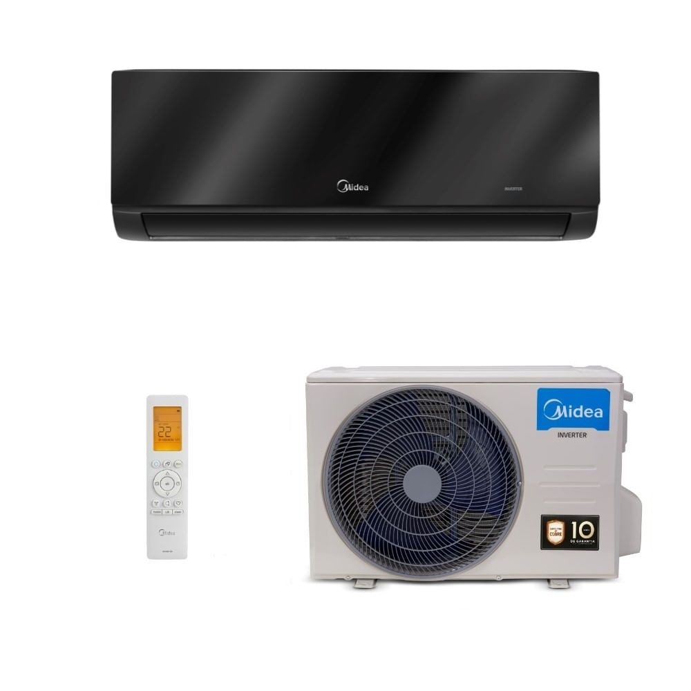 Vista 2 Ar-Condicionado Inverter Split Hi Wall Midea Xtreme Save Connect Black Edition 12.000 BTUs R-32 Quente/Frio 220V Preto Preto