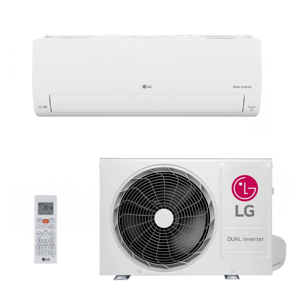 Vista 2 Ar-Condicionado LG AI DUAL Inverter Voice 18.000 BTUs Quente/Frio 220V - S3-W18KL31A Branco Branco